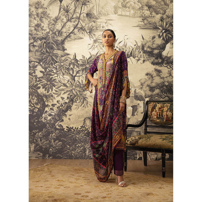 KALISTA Purple Riah Kurta with Pant and Dupatta (Set of 3)