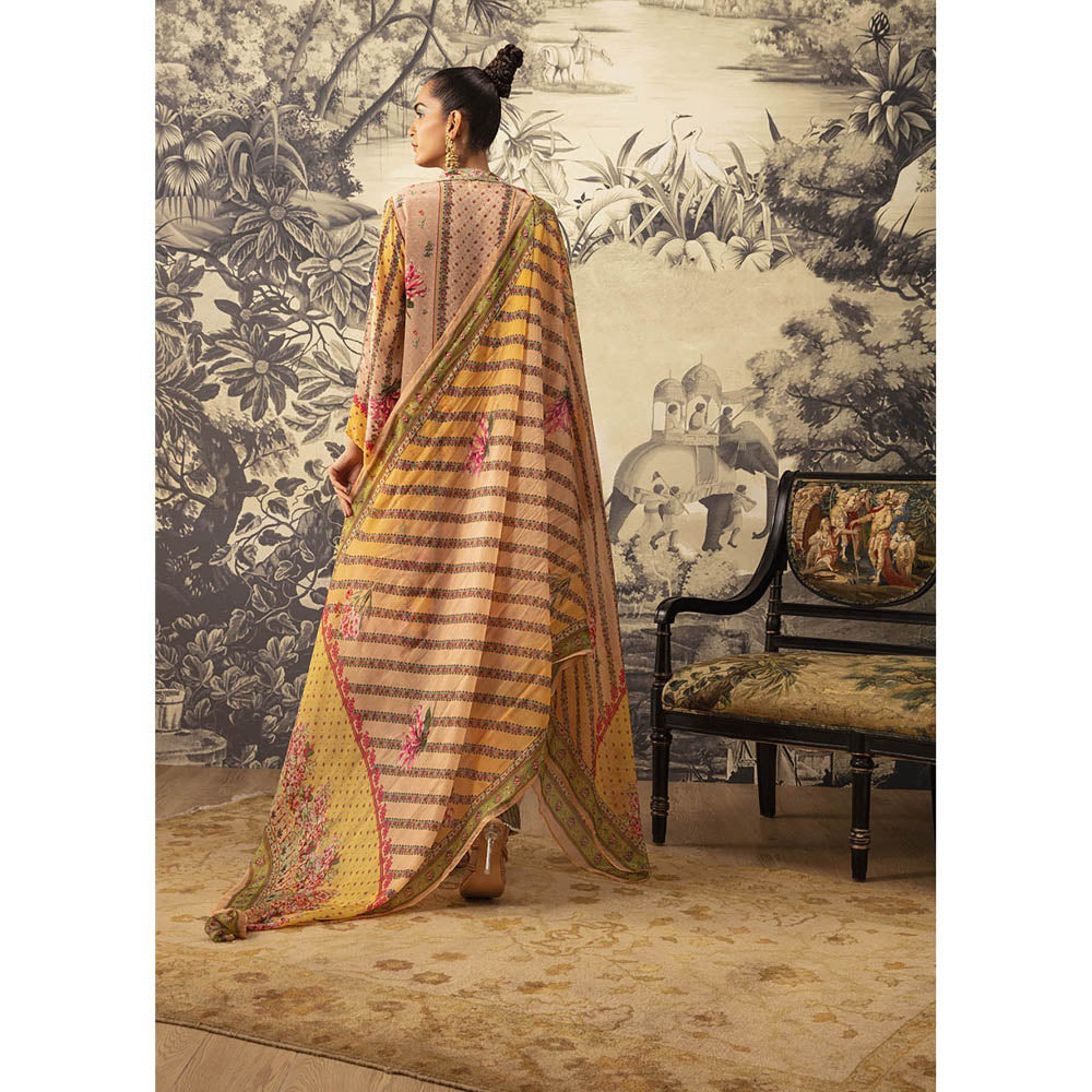 KALISTA Beige Aina Kurta with Pant and Dupatta (Set of 3)