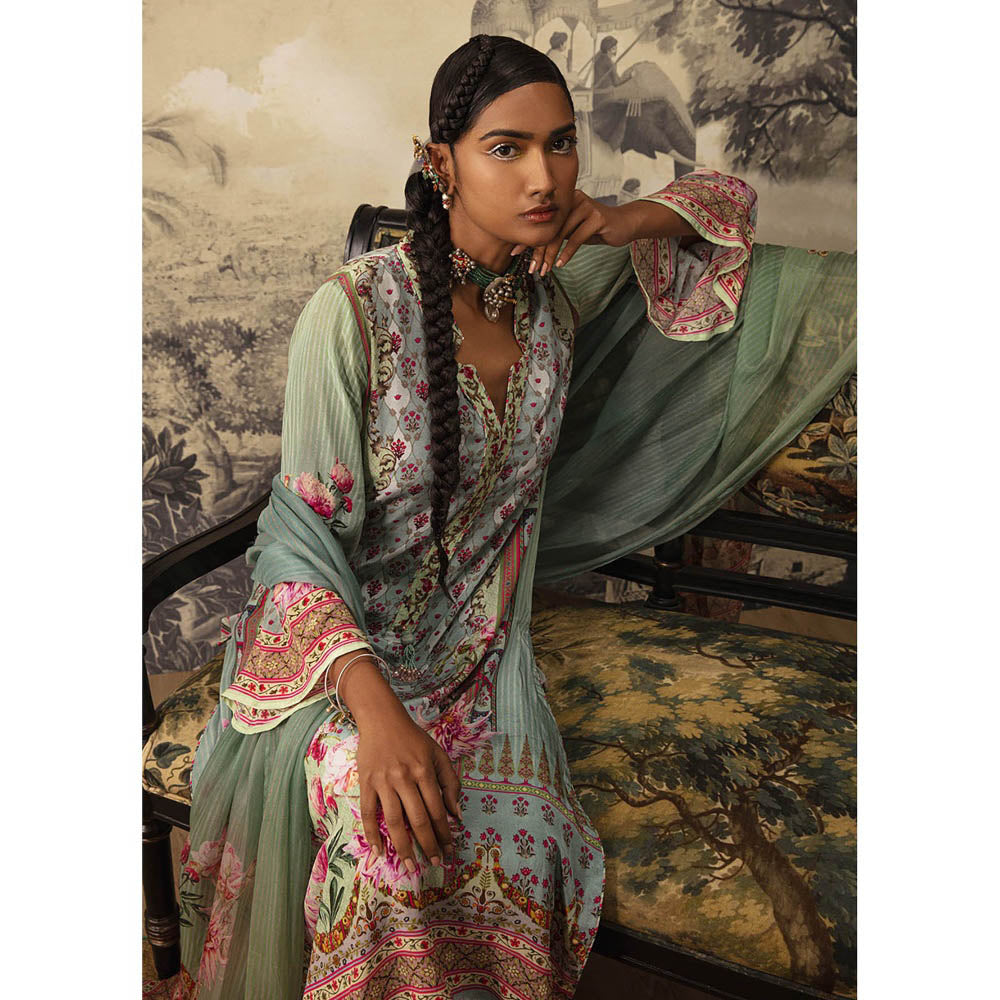 KALISTA Green Arshi Kurta with Pant and Dupatta (Set of 3)