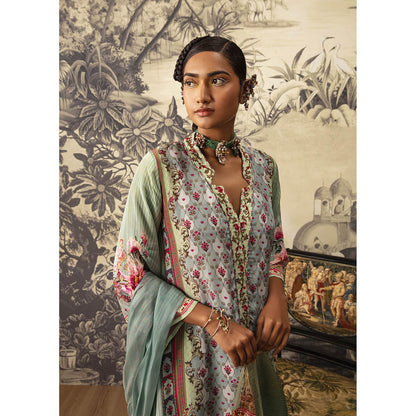 KALISTA Green Arshi Kurta with Pant and Dupatta (Set of 3)