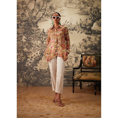 KALISTA Light Brown Hazel Shirt with Pant (Set of 2)