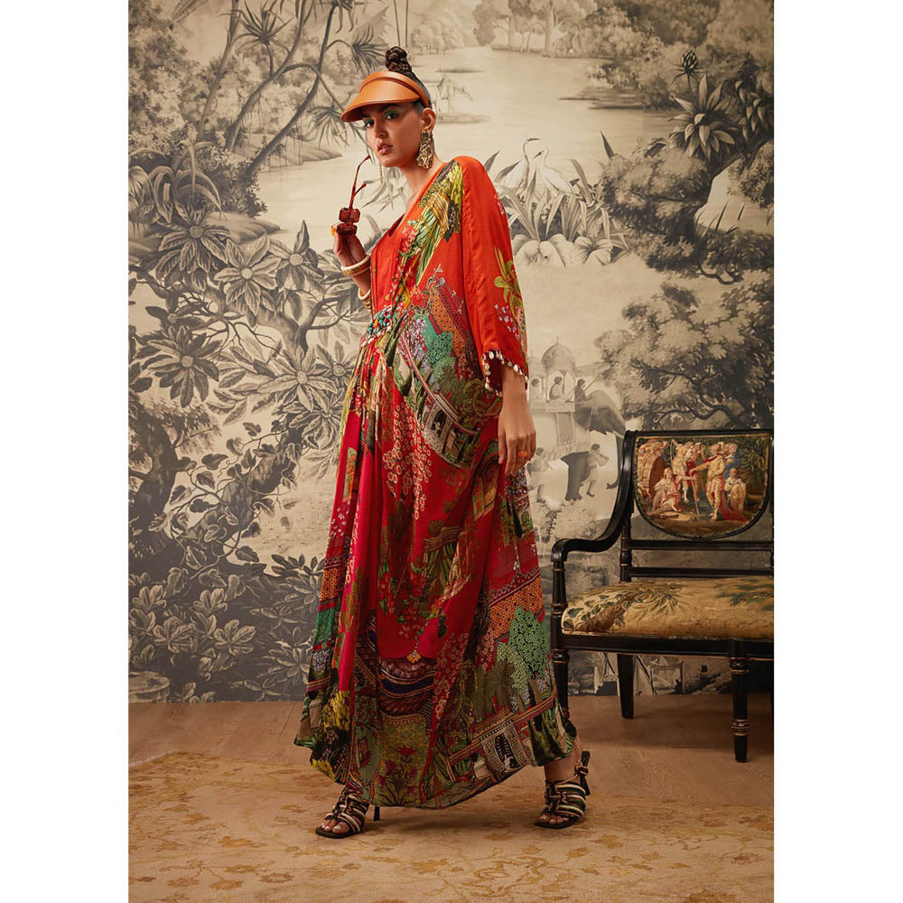 KALISTA Red Aamna Kaftan Dress