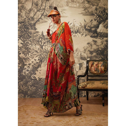 KALISTA Red Aamna Kaftan Dress