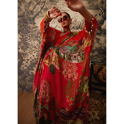 KALISTA Red Aamna Kaftan Dress