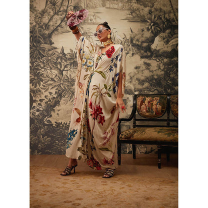 KALISTA Beige Lauren Kaftan Dress