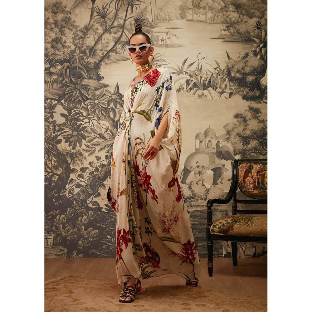 KALISTA Beige Lauren Kaftan Dress