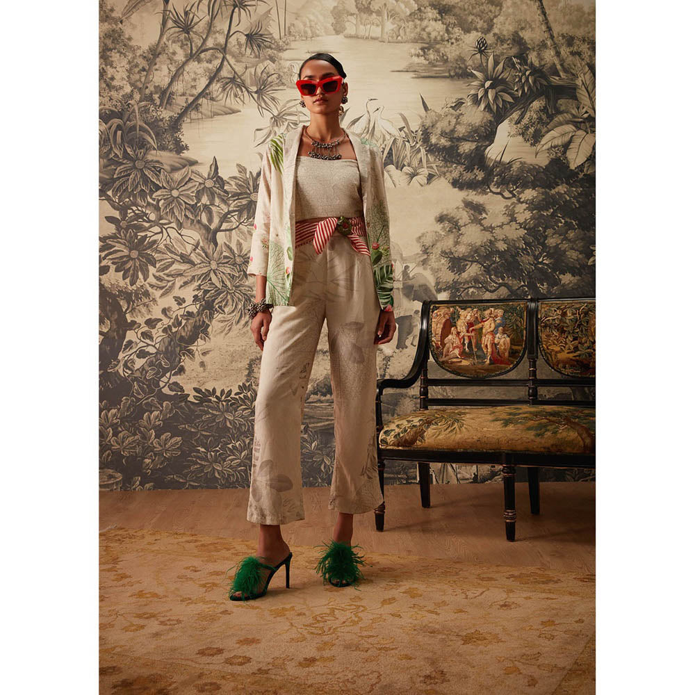 KALISTA Light Beige Ela Co Ord (Set of 3)