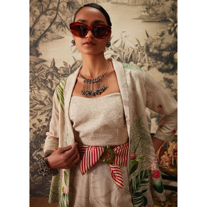 KALISTA Light Beige Ela Co Ord (Set of 3)