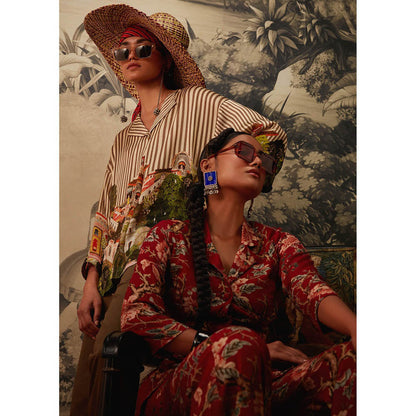 KALISTA Maroon Azalea Co Ord (Set of 2)