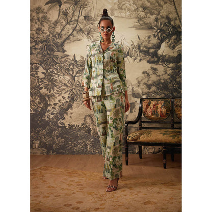 KALISTA Green Saira Co Ord (Set of 2)