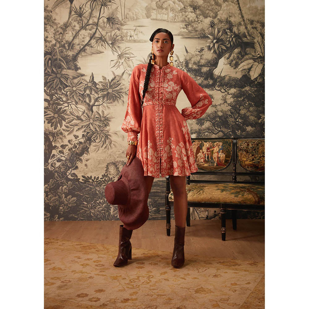 KALISTA Peach Elsie Dress with Belt (Set of 2)