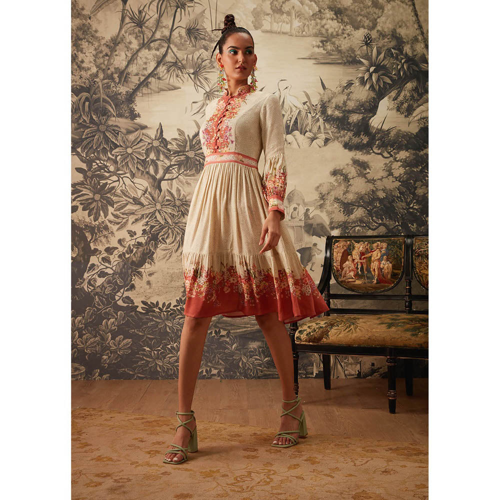 KALISTA Beige Camellia Dress