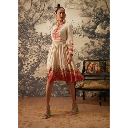 KALISTA Beige Camellia Dress