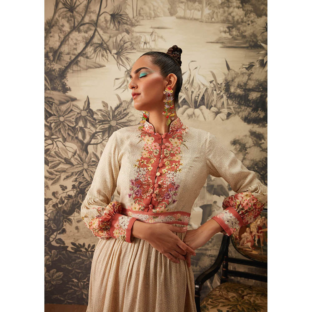 KALISTA Beige Camellia Dress