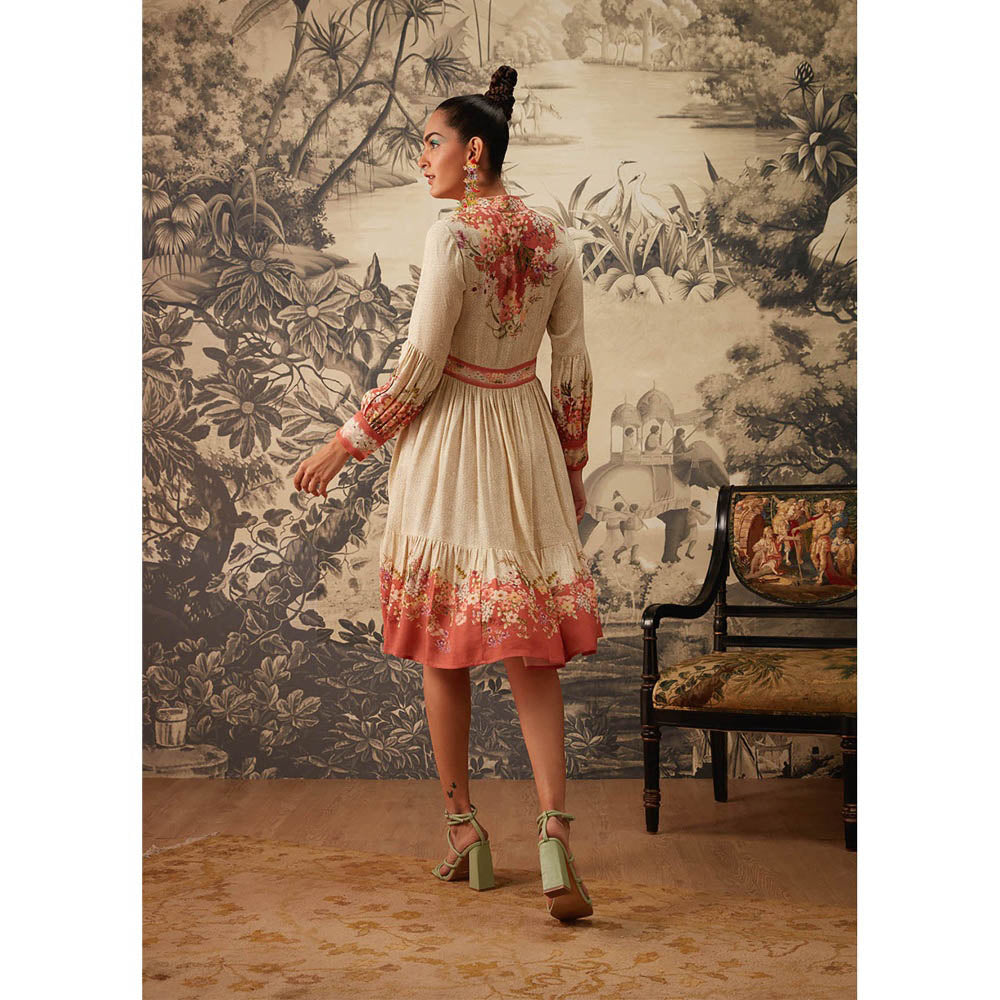 KALISTA Beige Camellia Dress