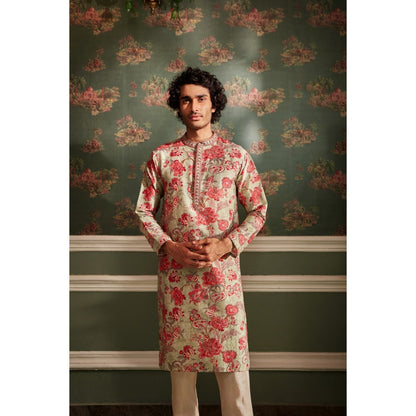 KALISTA Green Arsh Kurta with Churidar (Set of 2)