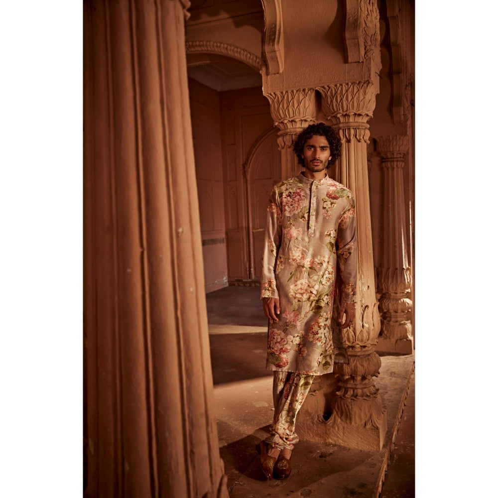 KALISTA Beige Viraj Kurta with Churidar (Set of 2)