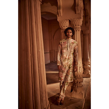 KALISTA Beige Viraj Kurta with Churidar (Set of 2)