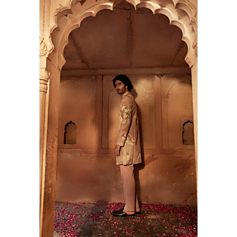 KALISTA Pink Kairav Sherwani with Pant (Set of 2)