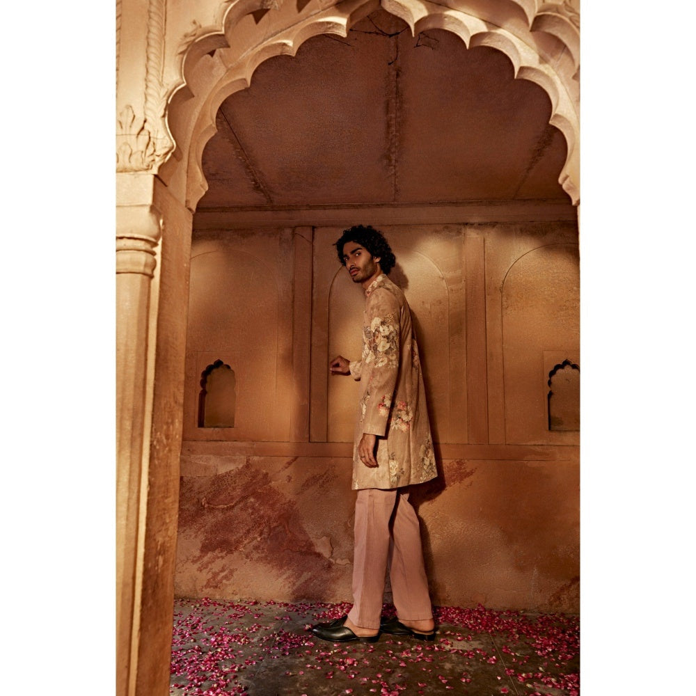 KALISTA Pink Kairav Sherwani with Pant (Set of 2)