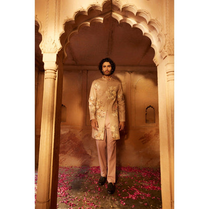 KALISTA Pink Kairav Sherwani with Pant (Set of 2)