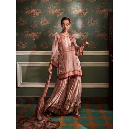 KALISTA Mauve Asmaa Sharara with Kurta and Dupatta (Set of 3)