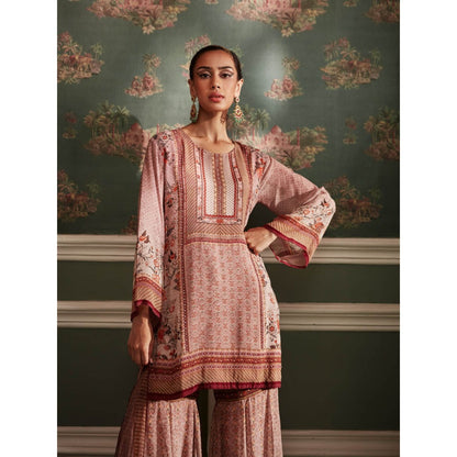 KALISTA Mauve Asmaa Sharara with Kurta and Dupatta (Set of 3)