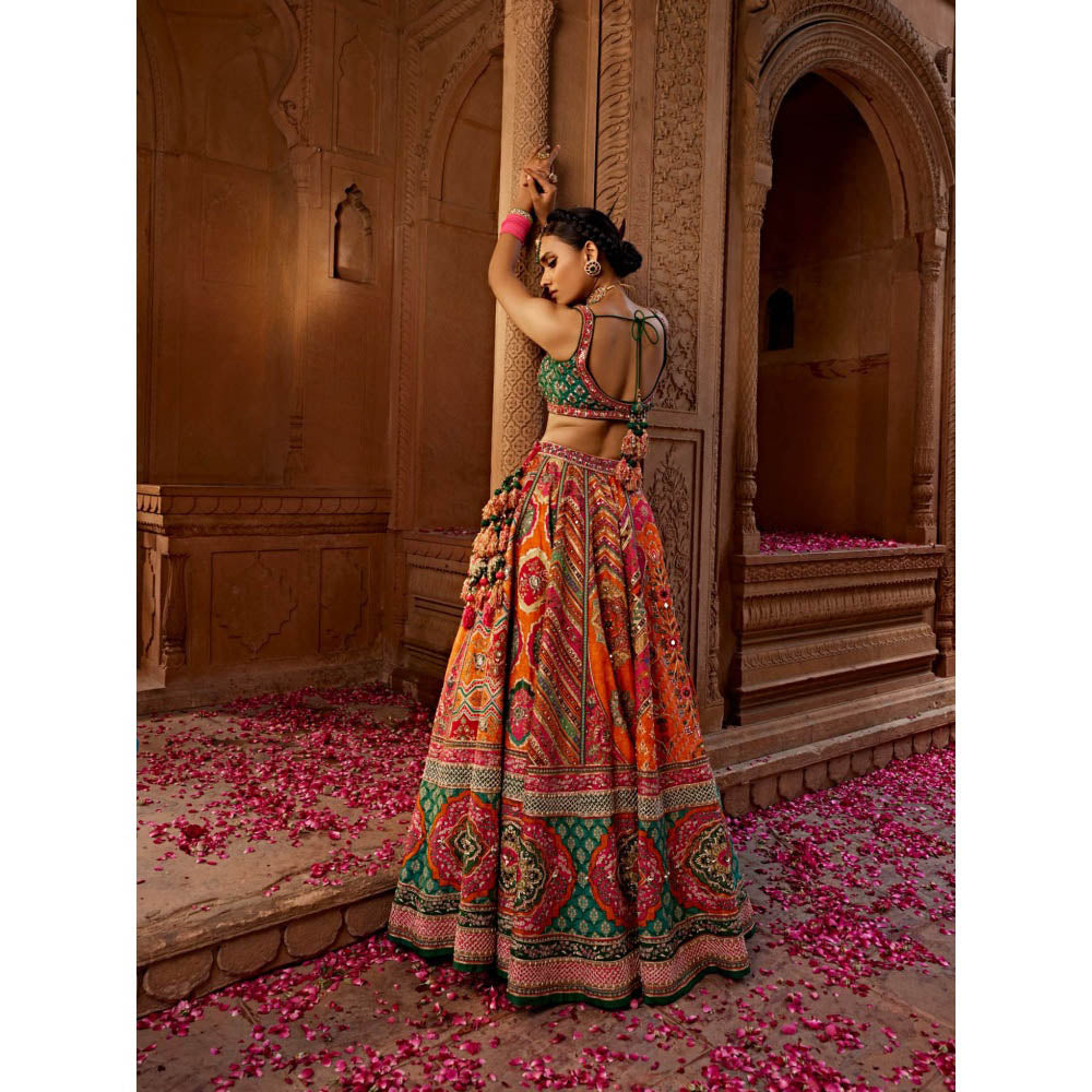 KALISTA Pink Aadhya Lehenga with Blouse and Dupatta (Set of 3)