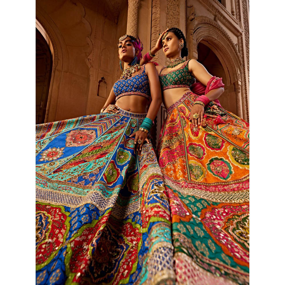 KALISTA Pink Aadhya Lehenga with Blouse and Dupatta (Set of 3)