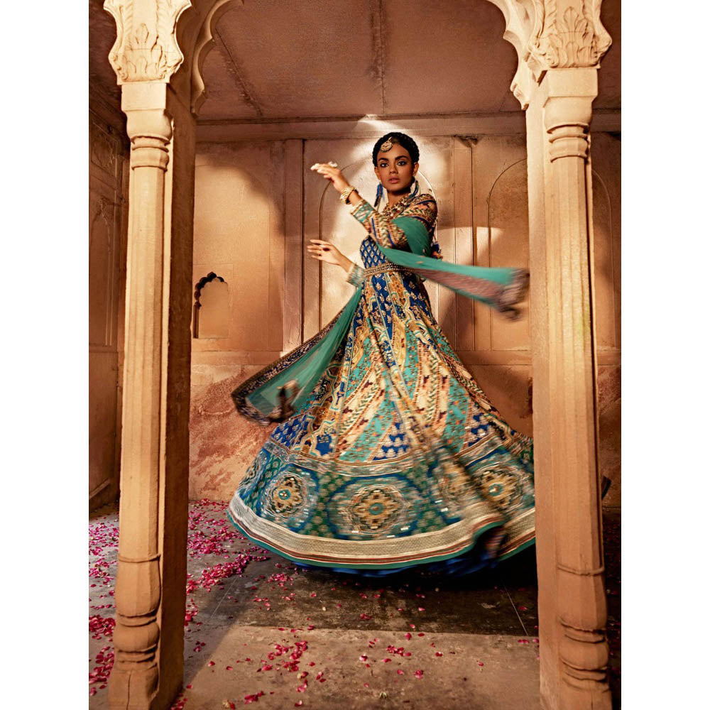 KALISTA Blue Jannat Anarkali with Dupatta (Set of 2)