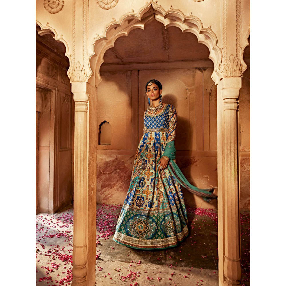 KALISTA Blue Jannat Anarkali with Dupatta (Set of 2)