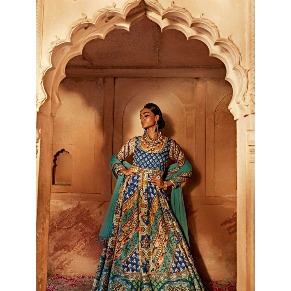 KALISTA Blue Jannat Anarkali with Dupatta (Set of 2)
