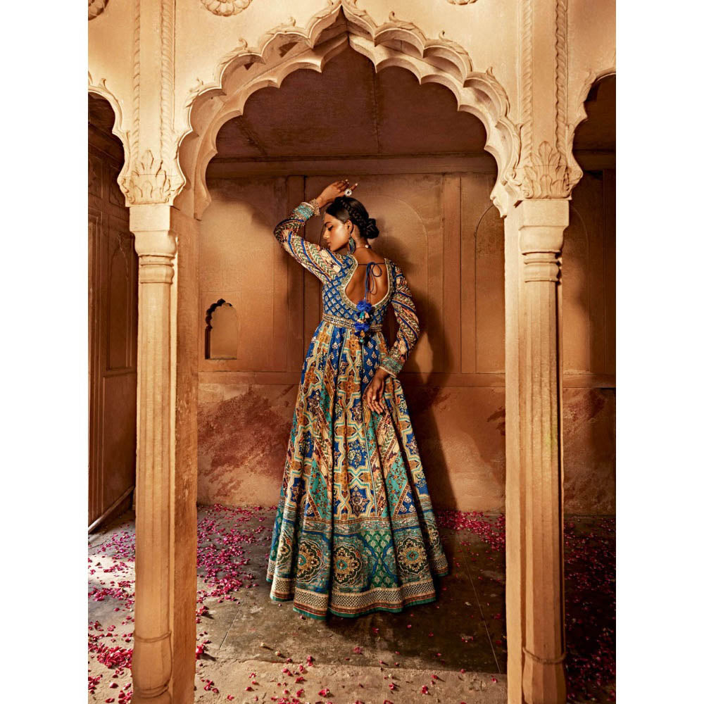 KALISTA Blue Jannat Anarkali with Dupatta (Set of 2)