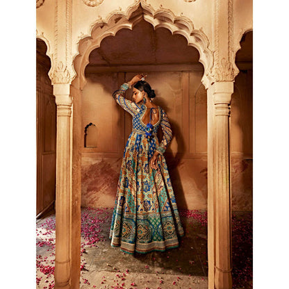 KALISTA Blue Jannat Anarkali with Dupatta (Set of 2)