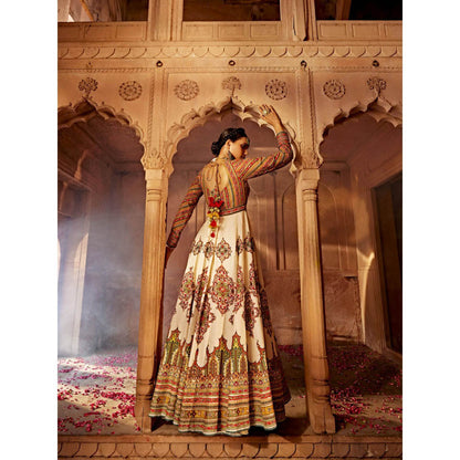 KALISTA Green Zaina Anarkali with Dupatta (Set of 2)