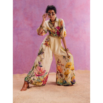 KALISTA Yellow Floriana Jumpsuit