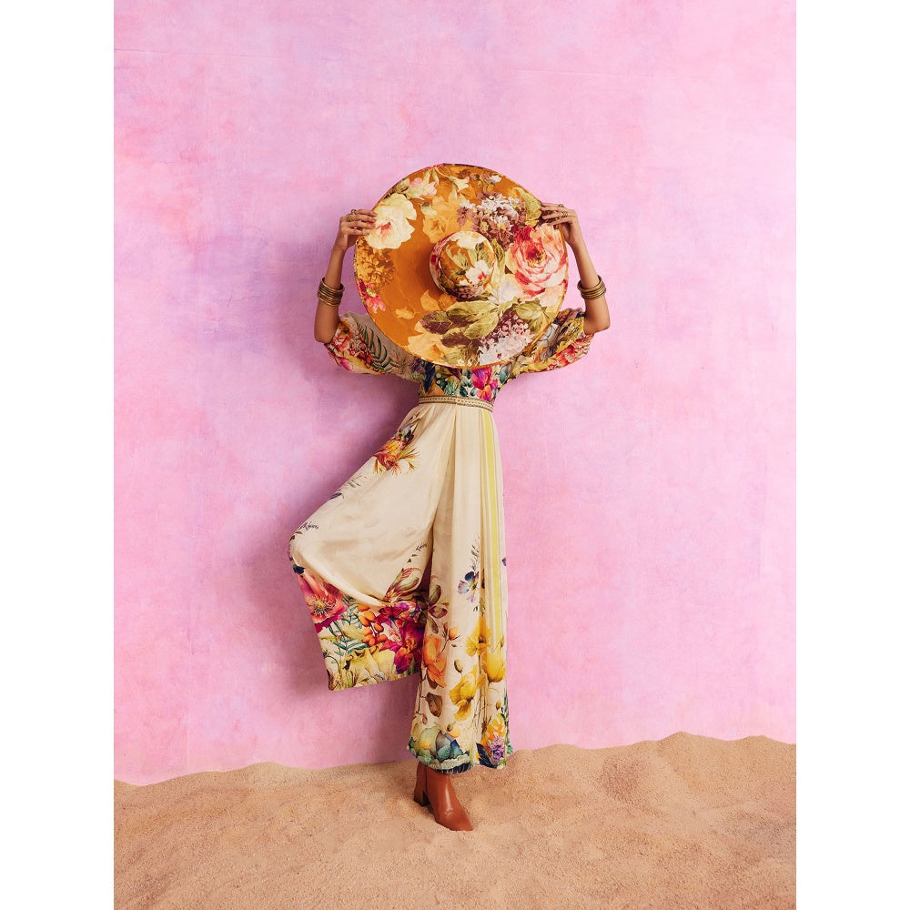 KALISTA Yellow Floriana Jumpsuit