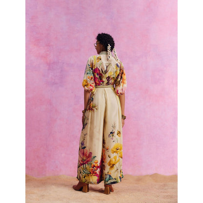 KALISTA Yellow Floriana Jumpsuit