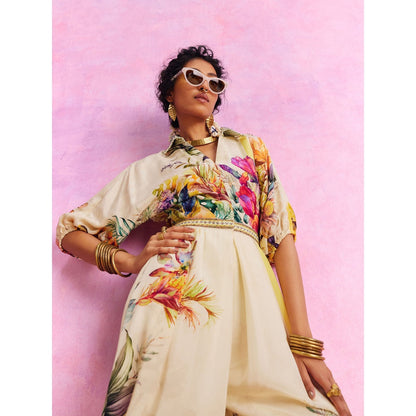 KALISTA Yellow Floriana Jumpsuit