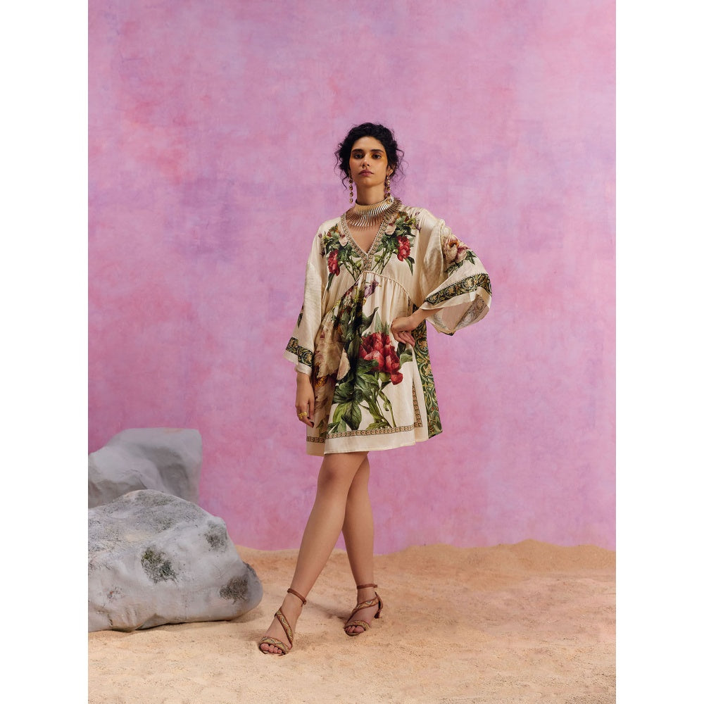 KALISTA Beige Melinda Dress Ivory