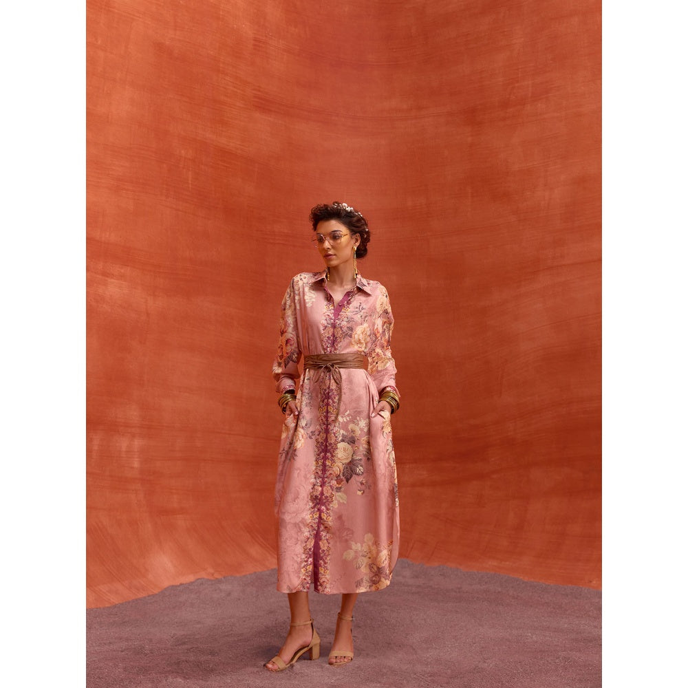 KALISTA Blush Pink Tiffiny Dress with Belt (Set of 2)