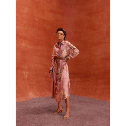 KALISTA Blush Pink Tiffiny Dress with Belt (Set of 2)