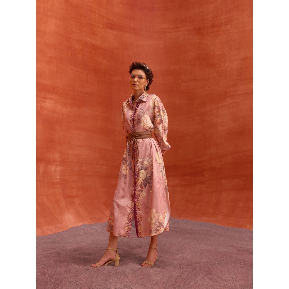 KALISTA Blush Pink Tiffiny Dress with Belt (Set of 2)