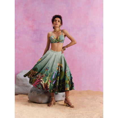 KALISTA Slate Green Amelia Skirt with Bustier (Set of 2)