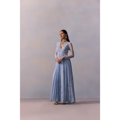 KALISTA Rehmat Blue Embroidered Anarkali with Dupatta (Set of 2)