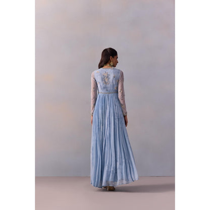 KALISTA Rehmat Blue Embroidered Anarkali with Dupatta (Set of 2)