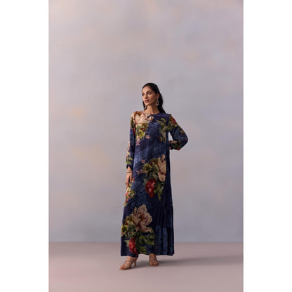 KALISTA Women's Myra Navy Blue Floral Maxi Dress