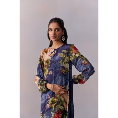 KALISTA Women's Myra Navy Blue Floral Maxi Dress