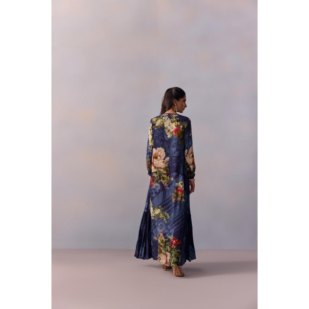KALISTA Women's Myra Navy Blue Floral Maxi Dress