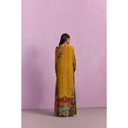 KALISTA Women's Naisa Mustard Floral Maxi Dress